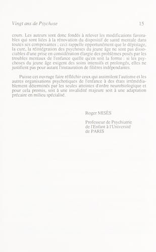 Vingt ans de psychose