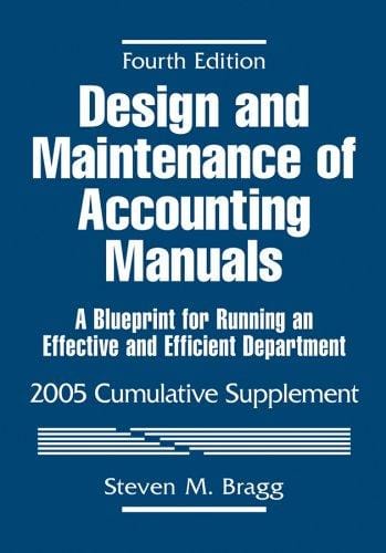 Design and Maintenance of Accounting Manuals, 2005 Cumulative Supplement