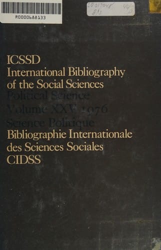 International bibliography of political science = Bibliographie internationale de science politique