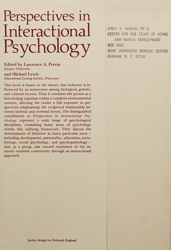 Perspectives in interactional psychology