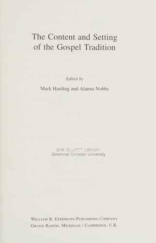 The content and setting of the Gospel tradition