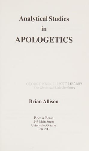 Analytical studies in apologetics