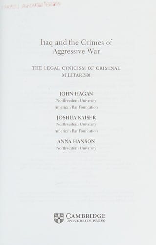 Iraq and the crimes of aggressive war