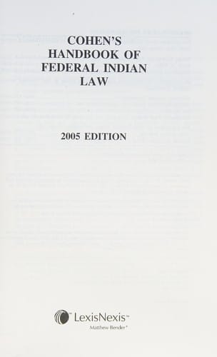 Cohen's federal Indian law