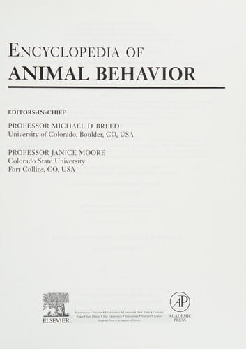 Encyclopedia of animal behavior
