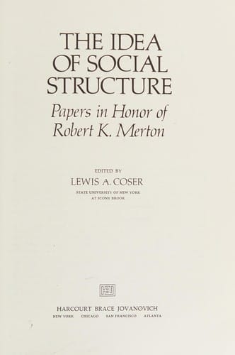 The Idea of social structure