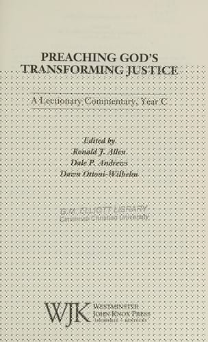 Preaching God's transforming justice