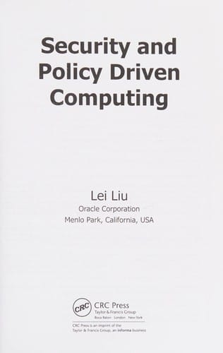 Security and policy driven computing