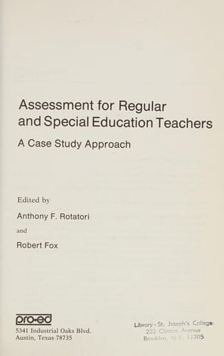 Assessment for regular and special education teachers