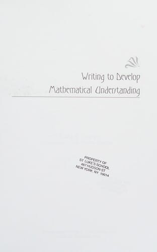 Writing to develop mathematical understanding