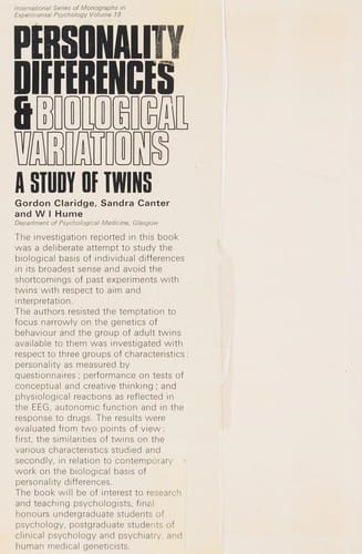 Personality differences and biological variations: a study of twins