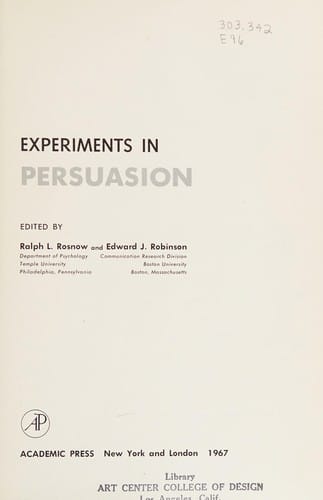 Experiments in persuasion