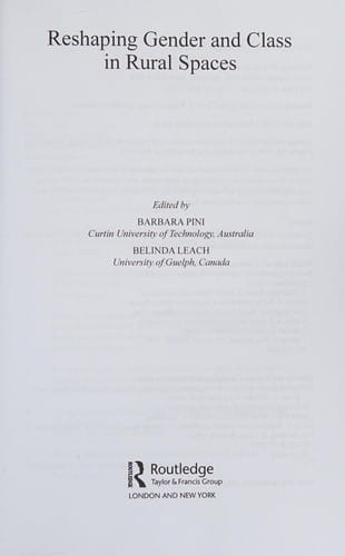 Reshaping gender and class in rural spaces