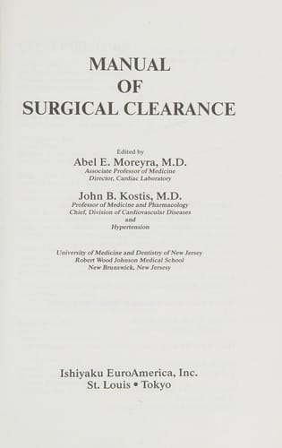 Manual of surgical clearance