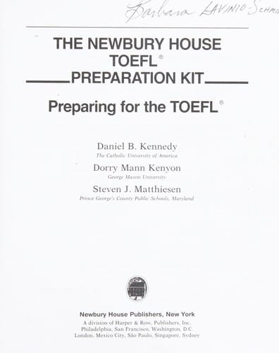 The Newbury House TOEFL preparation kit