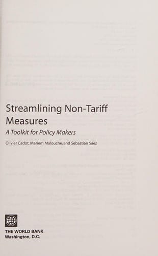 Streamlining non-tariff measures