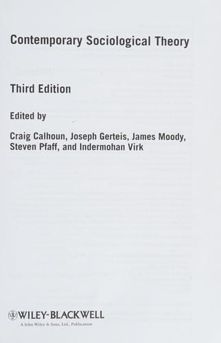 Contemporary sociological theory