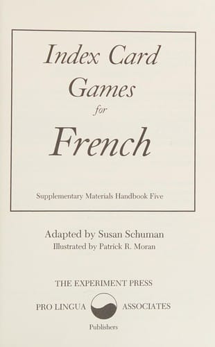 Index card games for French