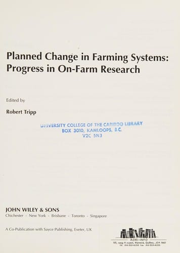 Planned change in farming systems