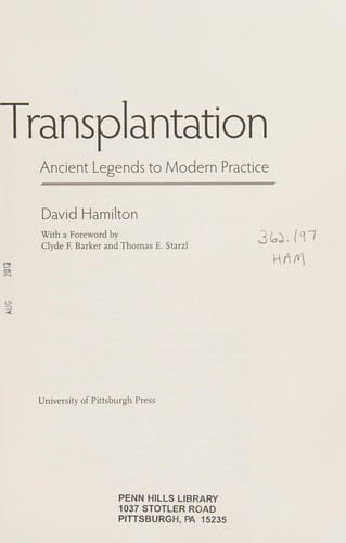 A history of organ transplantation