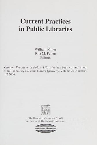 Current practices in public libraries