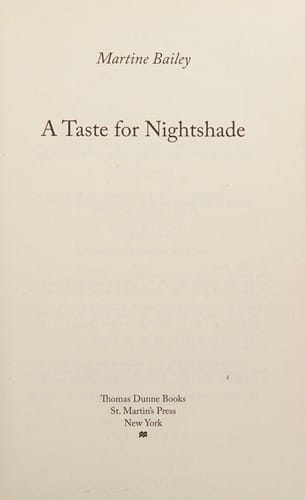 A taste for nightshade