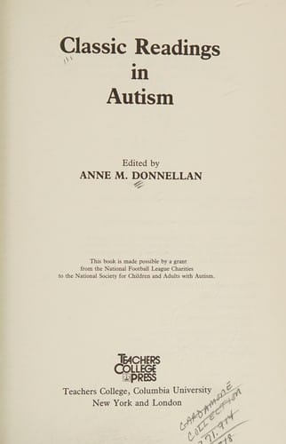Classic readings in autism