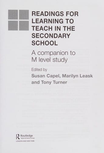 Readings for learning to teach in the secondary school