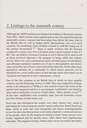 Pre-1841 censuses & population listings