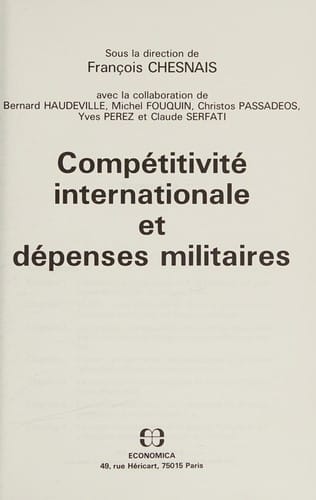 Compétitivité internationale et dépenses militaires