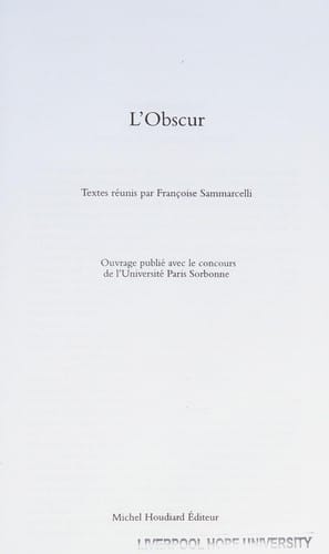 L'obscur