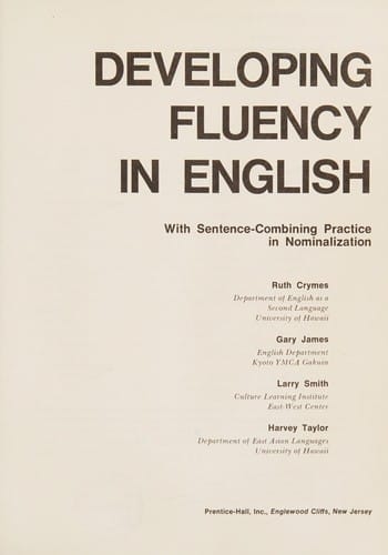 Developing fluency in English