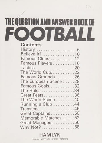 The question and answer book of football