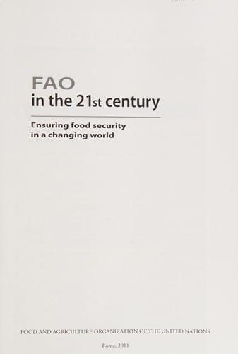 FAO in the 21st Century