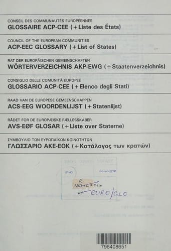 Glossaire ACP-CEE (+ liste des Etats)