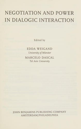 Negotiation and power in dialogic interaction