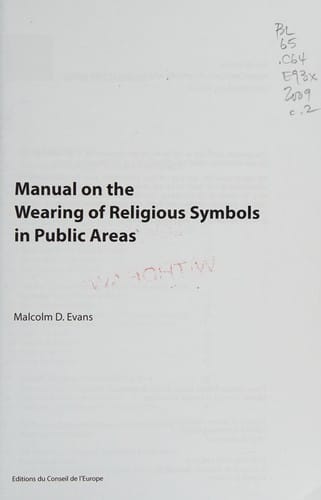 Manual on the wearing of religious symbols in public areas