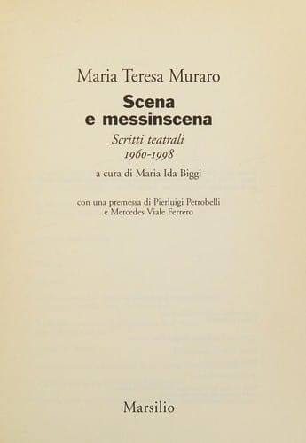 Scena e messinscena