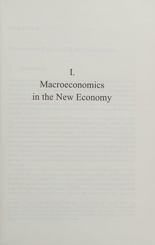 Economic policy issues of the new economy