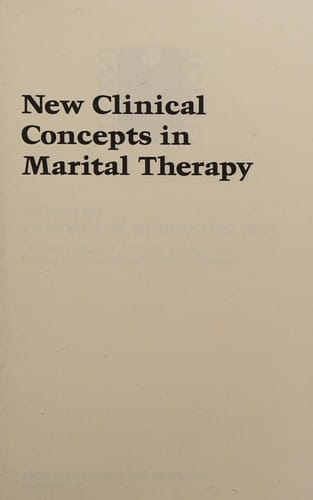 New clinical concepts in marital therapy