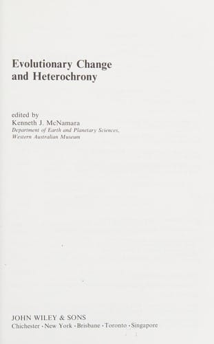 Evolutionary change and heterochrony