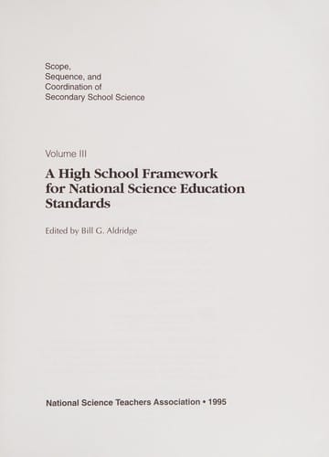 A high school framework for national science education standards