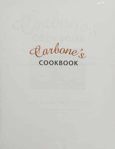 Carbone's cookbook