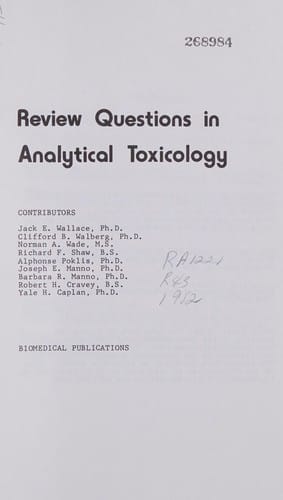 Review questions in analytical toxicology