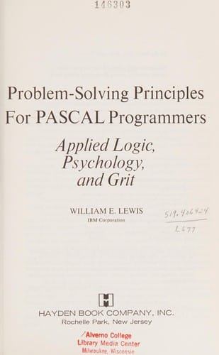 Problem-solving principles for Pascal programmers