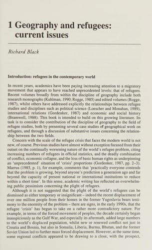 Geography and refugees