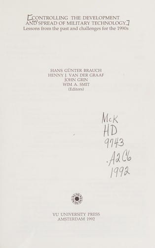 Controlling the development and spread of military technology