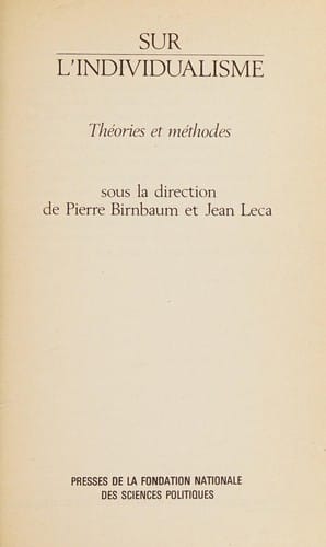 Sur l'individualisme