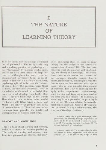 Theories of learning