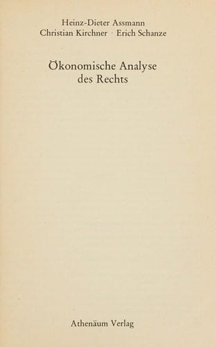 Ökonomische Analyse des Rechts